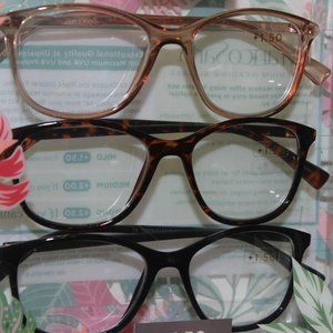 THREE (3) PACK FRANCO SARTO UNISEX PREMIUM READING GLASSES +1.50 UVA UVB PROTECT